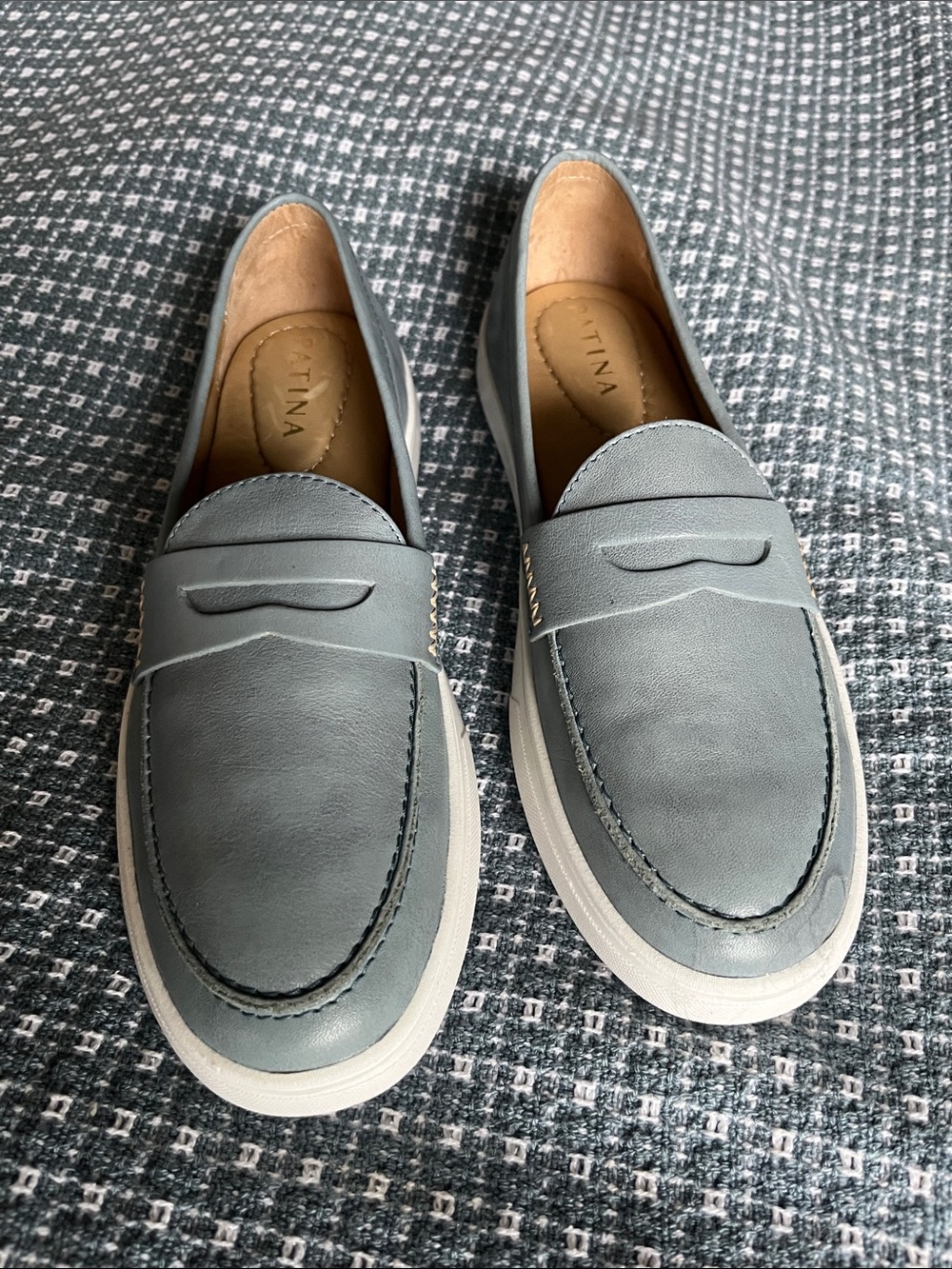 Patina (Portland Leather) Women’s Grey Blue Slip-On Penny Loafers